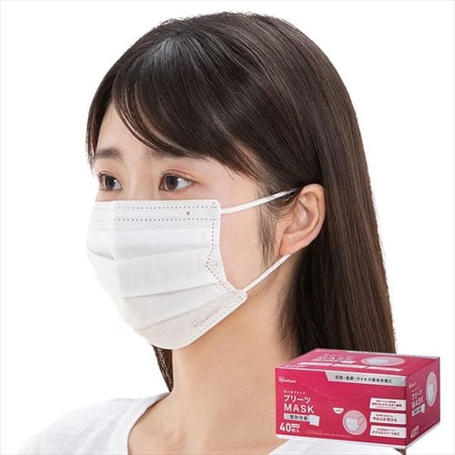 ［マイル5倍！12/7迄］[120枚] プリーツ マスク 小さめサイズ 40枚入×3