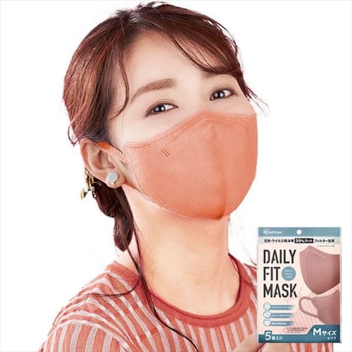 ［マイル5倍！12/7迄］[60枚] DAILY FIT MASK カラーマスク 5枚入×12 Mサイズ(ふつうワイドサイズ) ピンク