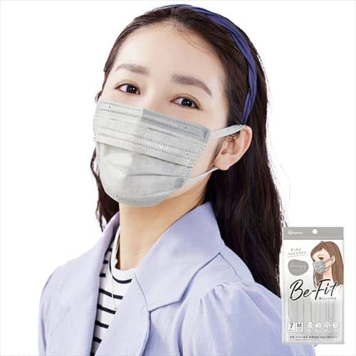 ［マイル5倍！12/7迄］[70枚] 美フィット カラーマスク ふつうサイズ 7枚入×10 ニュアンスグレー