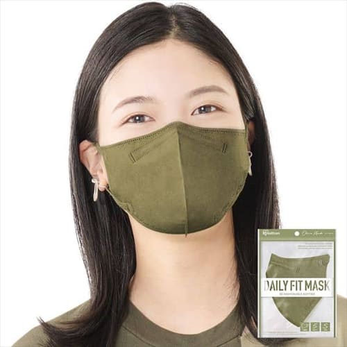 ［マイル5倍！12/7迄］[25枚] DAILY FIT MASK カラーマスク 5枚入×5 Sサイズ(ふつうサイズ) オリーブカーキ