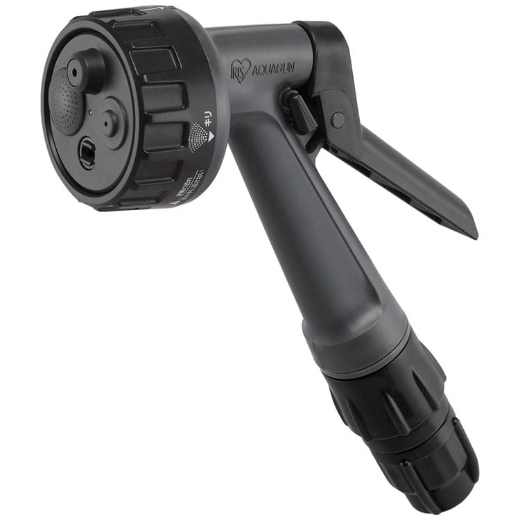 ［マイル5倍！12/7迄］散水ノズル 高圧 コック付 JET アクアガン 洗車 水量調節 4水形 ジェット 庭 園芸用品 ガーデニング 水やり 掃除 外壁 ホースヘッド 12mm 15mm 対応 アイリスオーヤマ JAGR-4