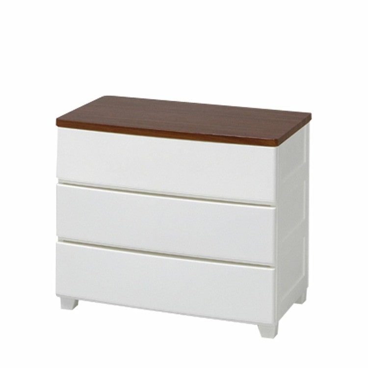 ［マイル5倍！12/7迄］ウッドトップチェスト 3段 MG-723 ホワイト