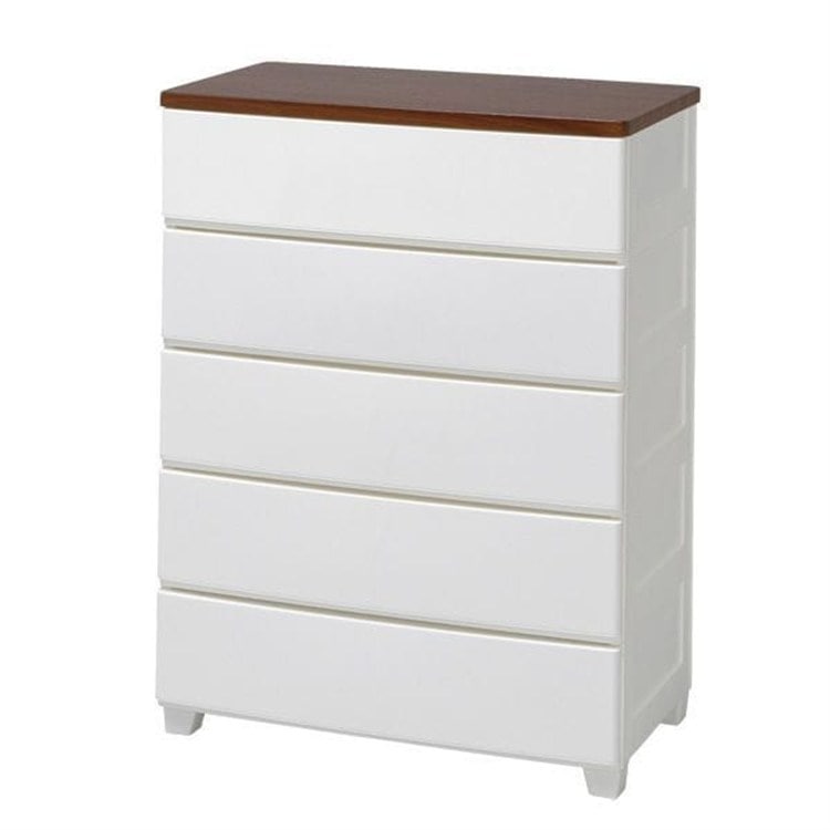 ［マイル5倍！12/7迄］ウッドトップチェスト 5段 MG-725 ホワイト