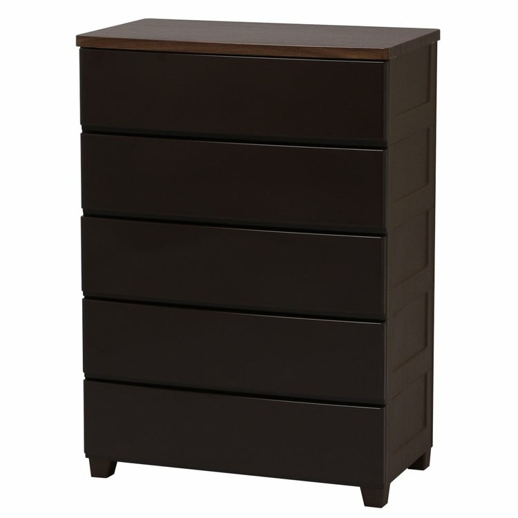 ［マイル5倍！12/7迄］ウッドトップチェスト 5段 MG-725 ブラウン