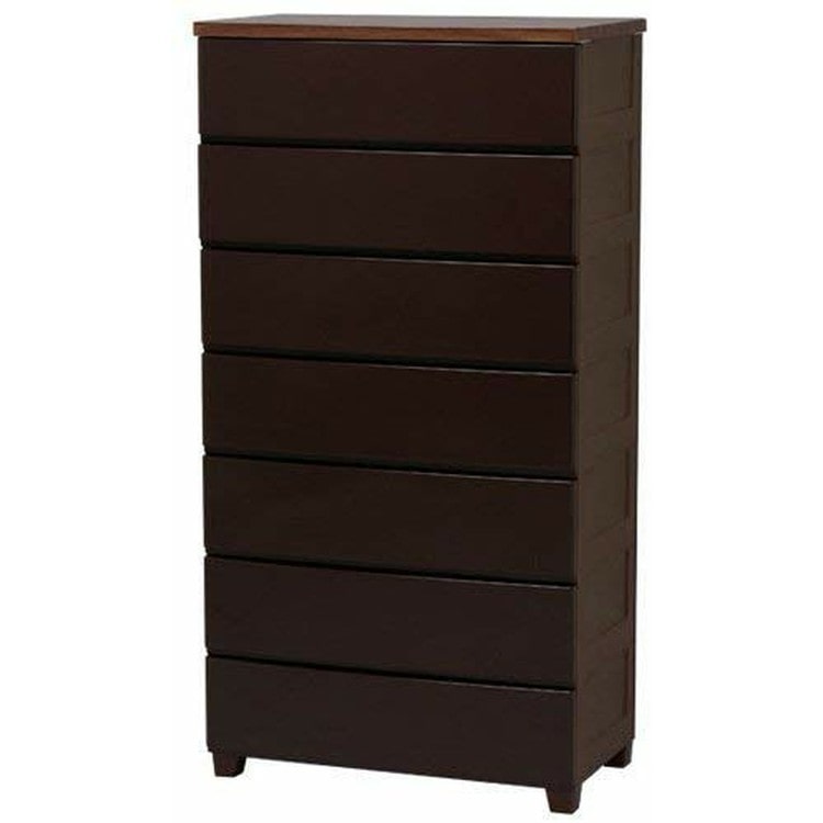 ［マイル5倍！12/7迄］ウッドトップチェスト 7段 MG-727 ブラウン