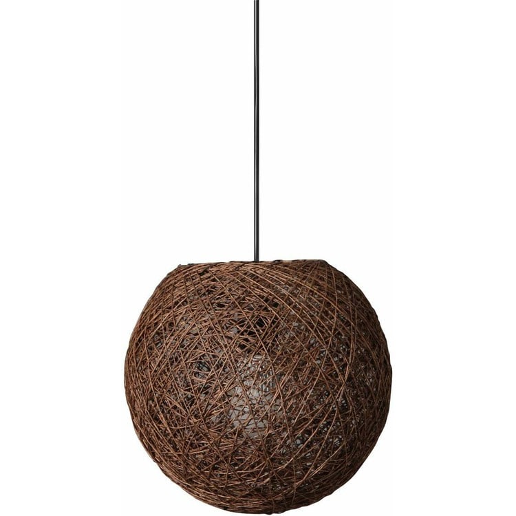 ［マイル5倍！12/7迄］麻製 LEDデザインペンダントライト≪Bantalanシリーズ≫ 丸型 PL8L-E26BT28EB
