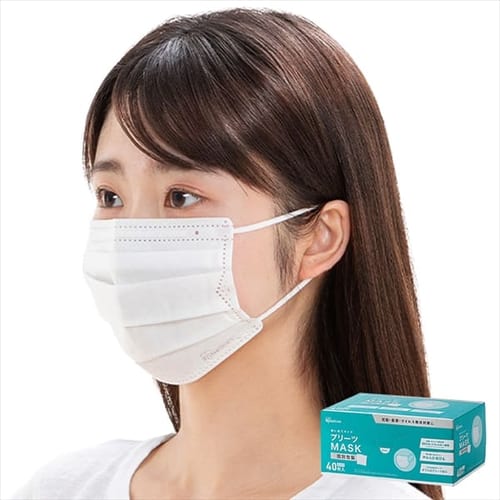 ［マイル5倍！12/7迄］[40枚入]プリーツマスク PK-NV40L ふつう