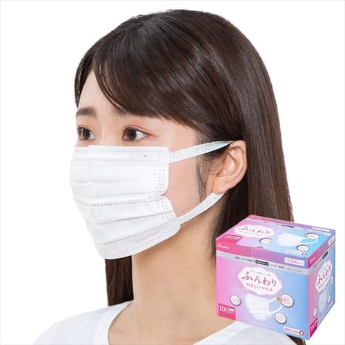 ［マイル5倍！12/7迄］[100枚入]ふんわりやさしいマスク 小さめサイズ PK-FY100S