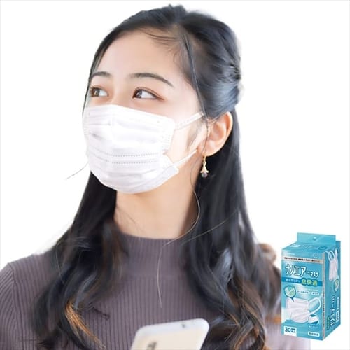 ［マイル5倍！12/7迄］[30枚入]ナノエアーマスク ふつうサイズ PK-TN30L ホワイト