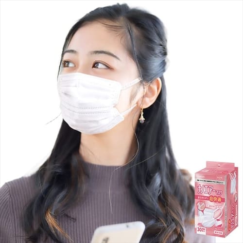 ［マイル5倍！12/7迄］[30枚入]ナノエアーマスク 小さめサイズ PK-TN30S ホワイト