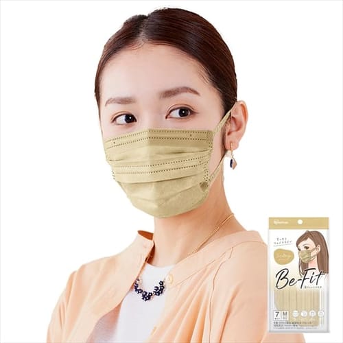 ［マイル5倍！12/7迄］[7枚]カラーマスク ふつうサイズ 美フィットマスク サンドベージュ