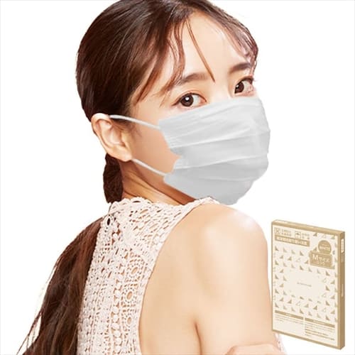 ［マイル5倍！12/7迄］[60枚] プリーツ カラーマスク ふつうサイズ 9cm×16.5cm ホワイト