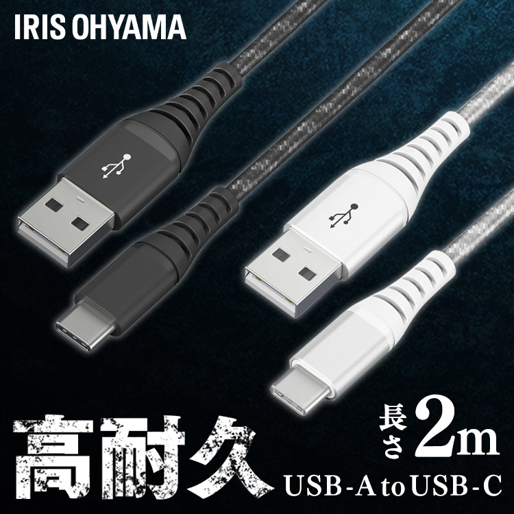 [メール便]高耐久USB-Cケーブル 2m ICAC-C20-S シルバー