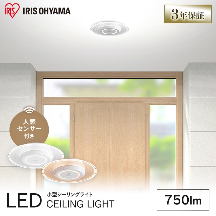 小型シーリングライト パネルライト 750lm 人感センサー付 SCL-75DMS-LGP 昼光色