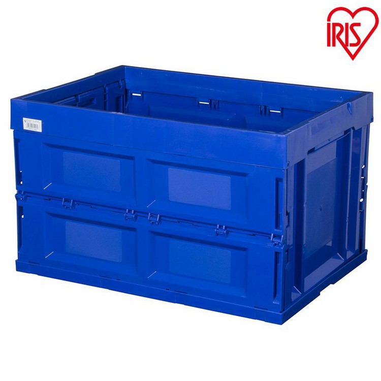 ［マイル5倍！12/7迄］ハード折りたたみコンテナ 50LHDOC-50L ブルー/クリア