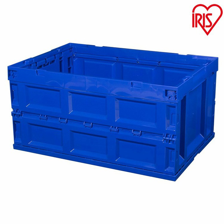 ［マイル5倍！12/7迄］ハード折りたたみコンテナ HDOC-75L ダークブルー/クリア