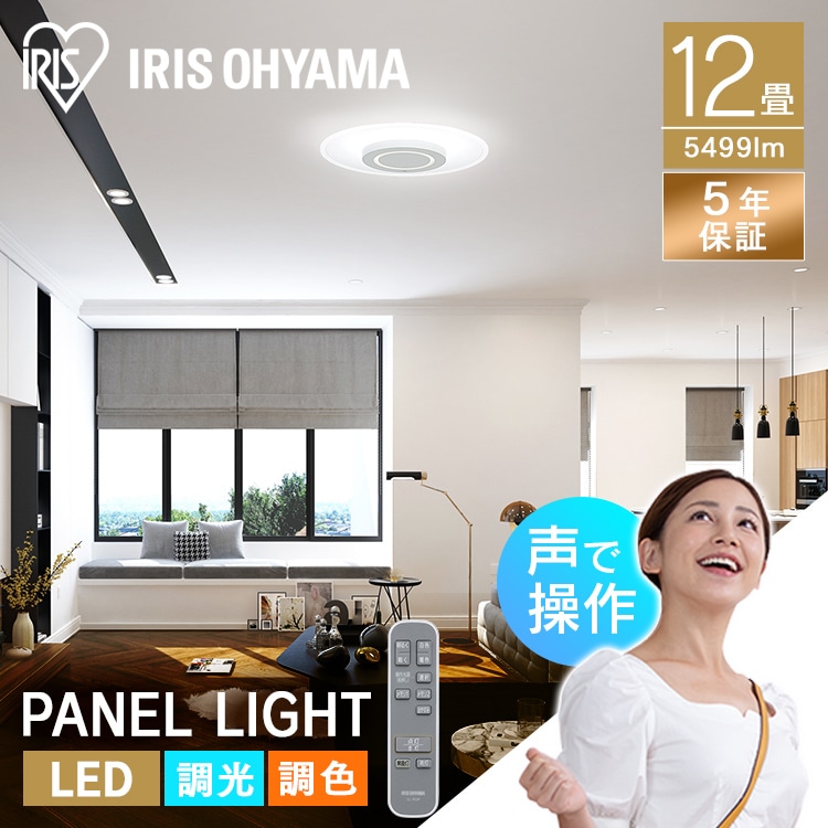 LEDシーリングライト 音声操作 パネルライト 12畳 CEK-A12DLPV ホワイト