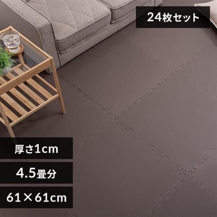 ［マイル5倍！12/7迄］PEジョイントマット(60×60×1) 6セット(24枚) PEJTM-601 ブラウン