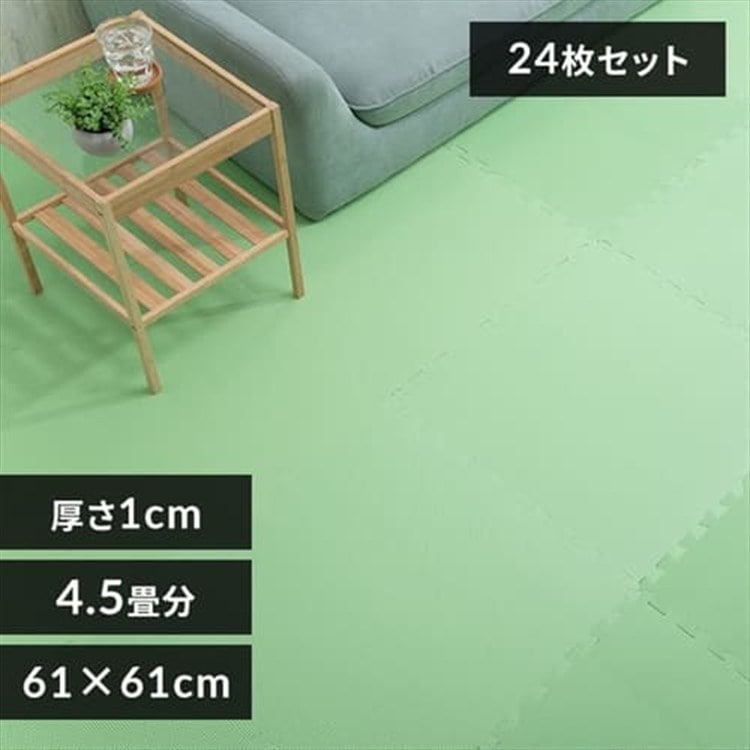 ［マイル5倍！12/7迄］PEジョイントマット(60×60×1) 6セット(24枚) PEJTM-601 グリーン