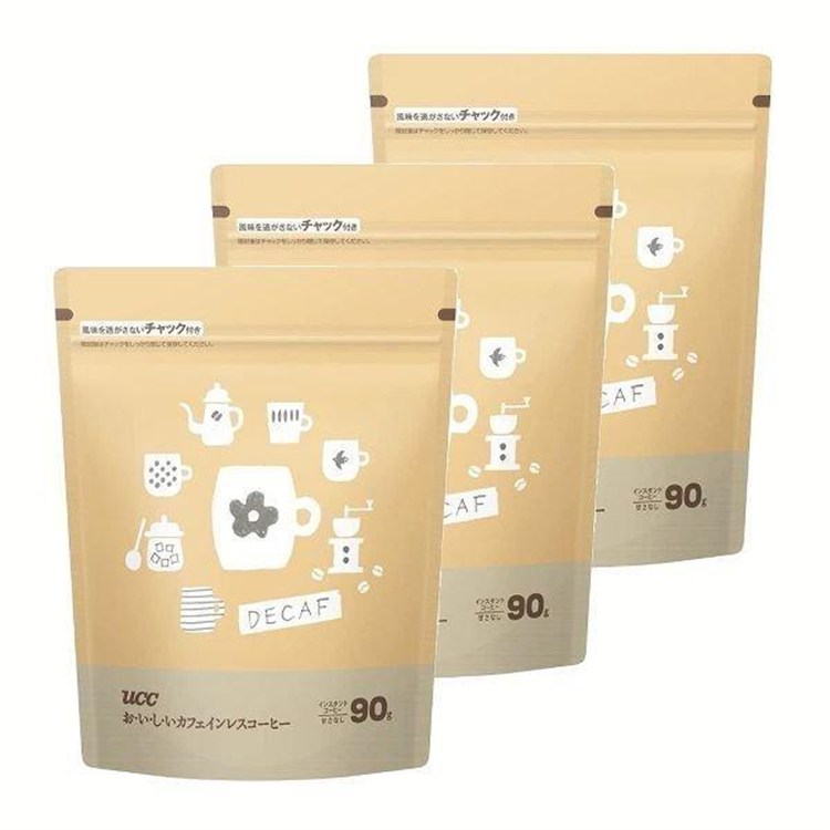 ［マイル5倍！12/7迄］UCC ［3点セット］UCC おいしいカフェインレスコーヒー袋 90g ［プラザマーケット］