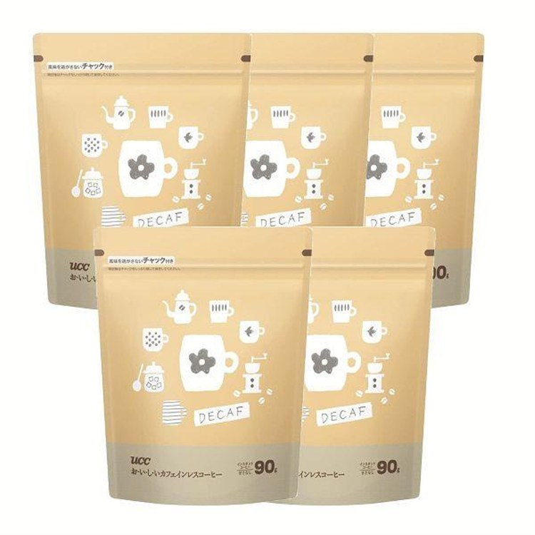 ［マイル5倍！12/7迄］UCC ［5点セット］UCC おいしいカフェインレスコーヒー袋 90g ［プラザマーケット］