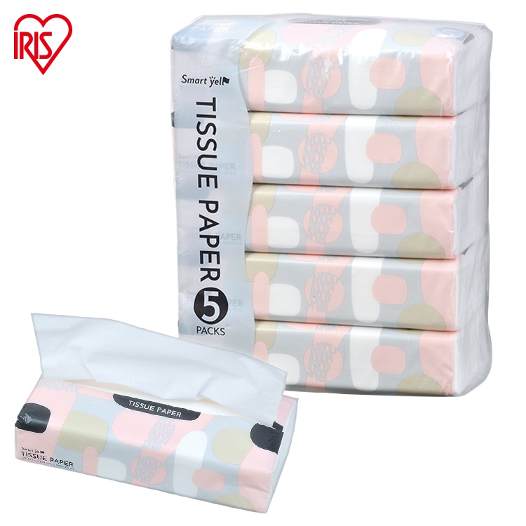 ［5個セット］ソフトパックティッシュ 5パック×5個セット 25パック<br>ティッシュペーパー ティッシュ ソフトパック  スマートエール smart yell 伊藤忠紙パルプ まとめ買い 備蓄