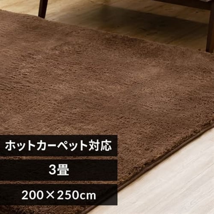 シャギーラグ 200×250 SGR-2025 モカブラウン