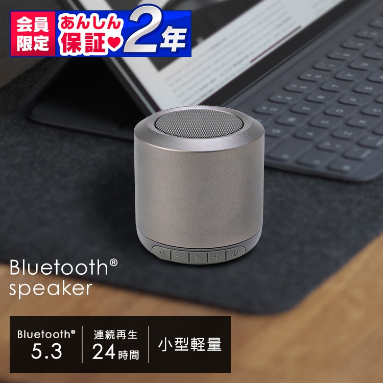 ［マイル5倍！12/7迄］スピーカー Bluetooth 連続使用24h BTS-101-H グレー