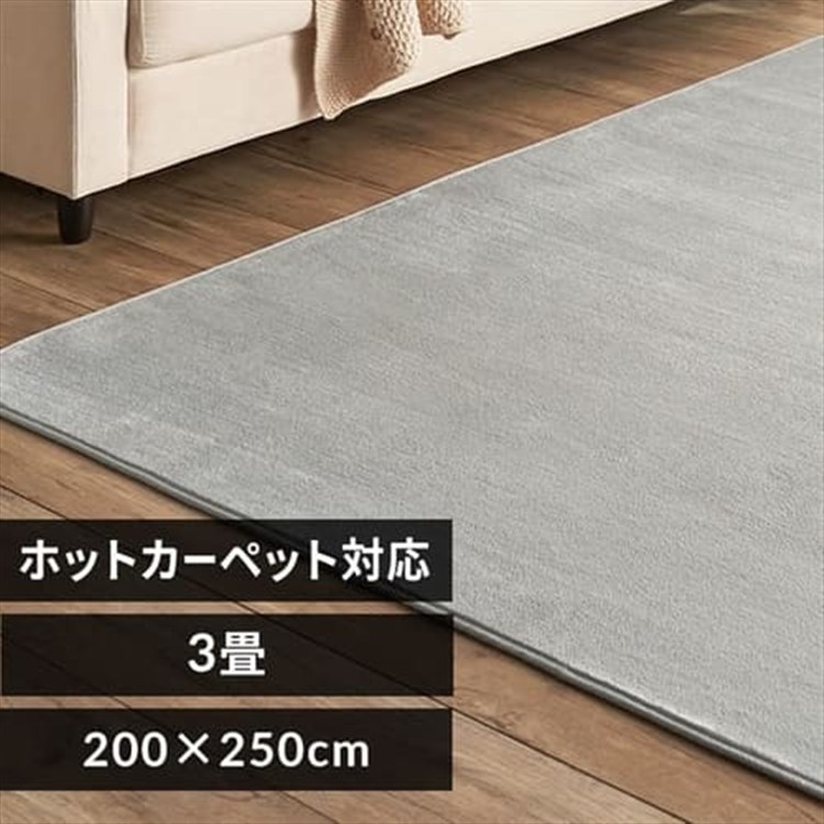 フランネルラグ 200×250 FNR-RC-2025 ライトグレー