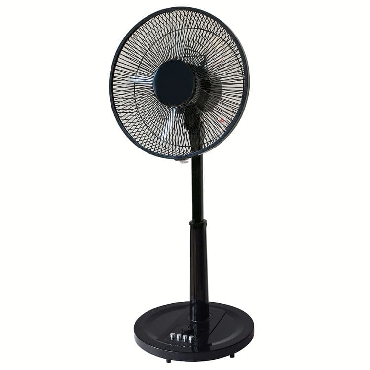 ［マイル5倍！12/7迄］リビング扇風機 メカ式 押しボタン 左右首振り KI-1745(K) TEKNOS ブラック