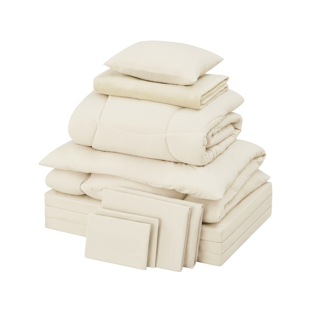 ［マイル5倍！12/7迄］こだわりマットレス付き布団１０点セット KFS-KM10S グレージュ