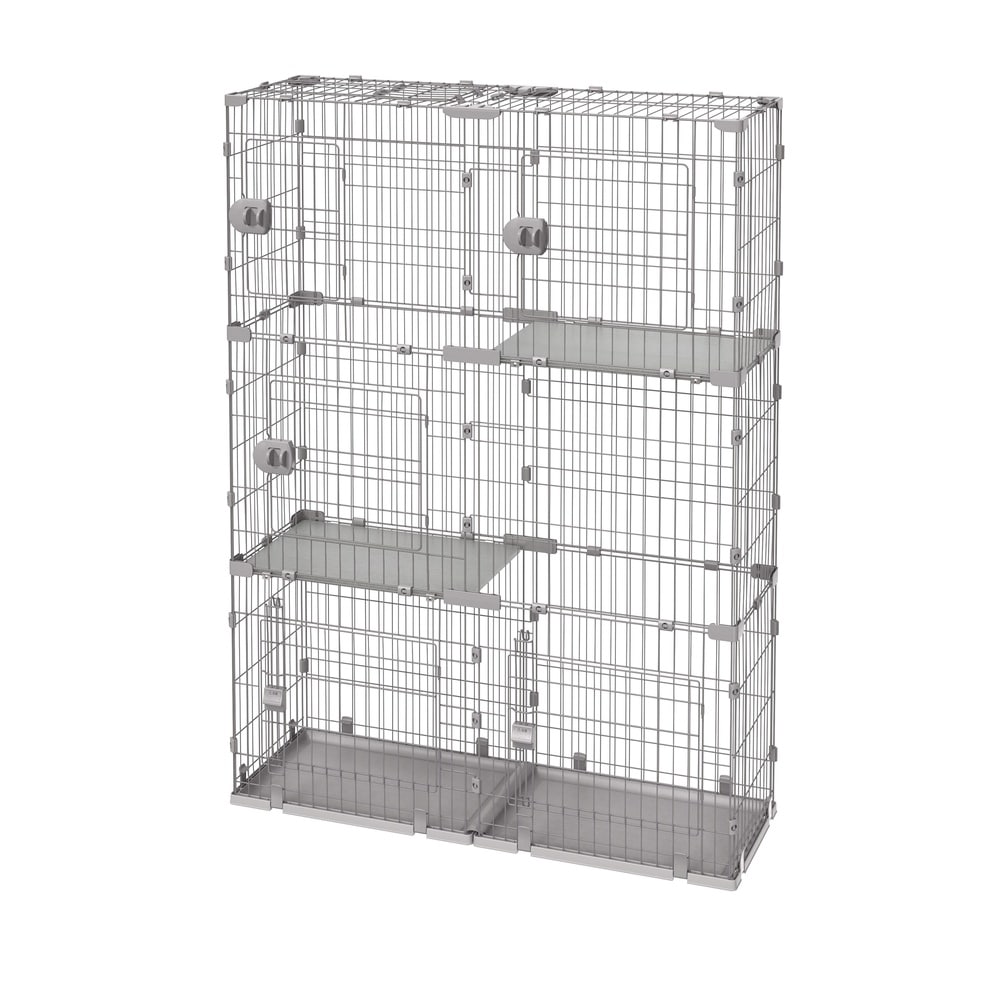 広々スリムキャットケージ HSCCｰ642 ライトグレー