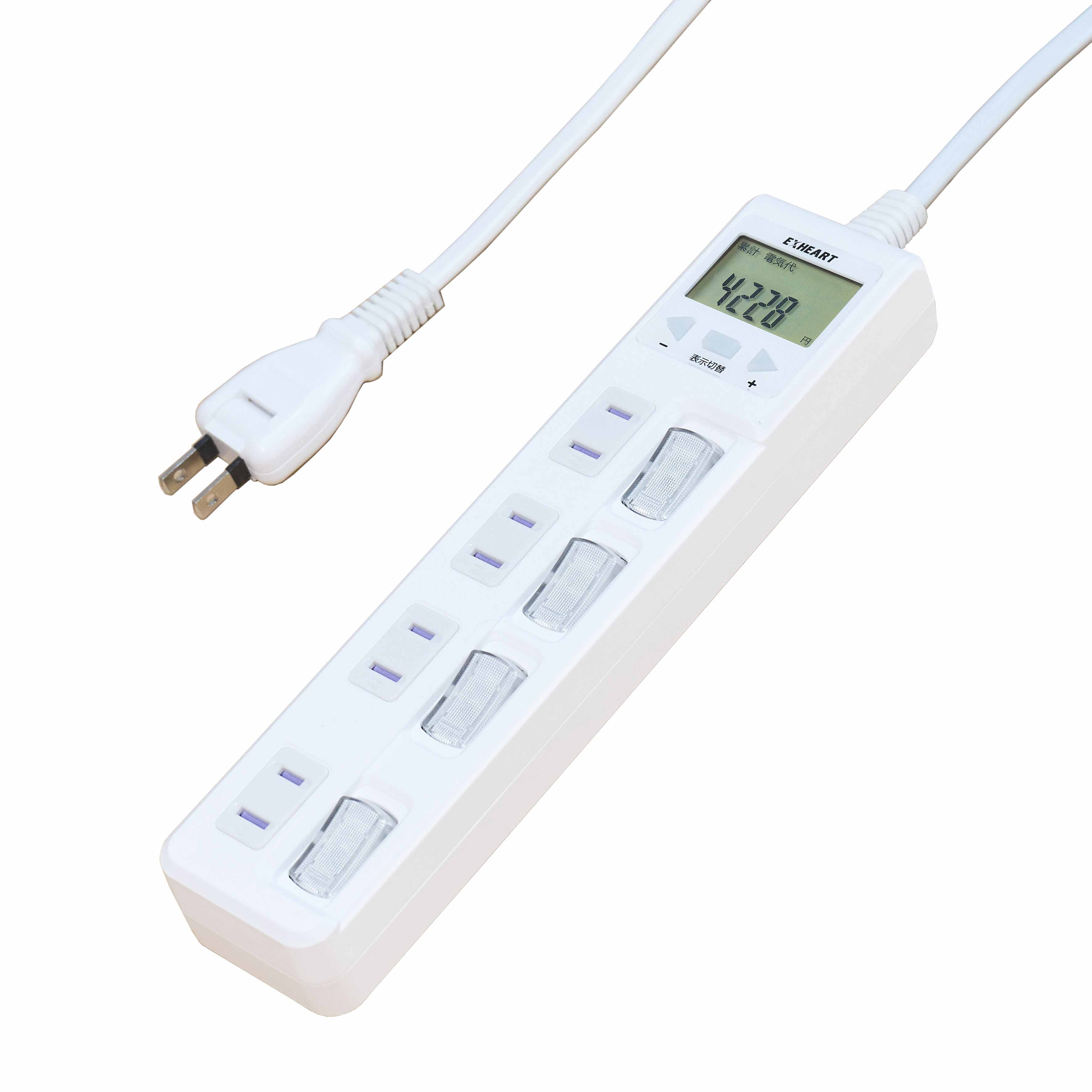 ハート電機サービス株式会社 賢く節電スイッチ付きタップ4個口2m　ホワイト ETA-NWM420-W 【プラザセレクト】