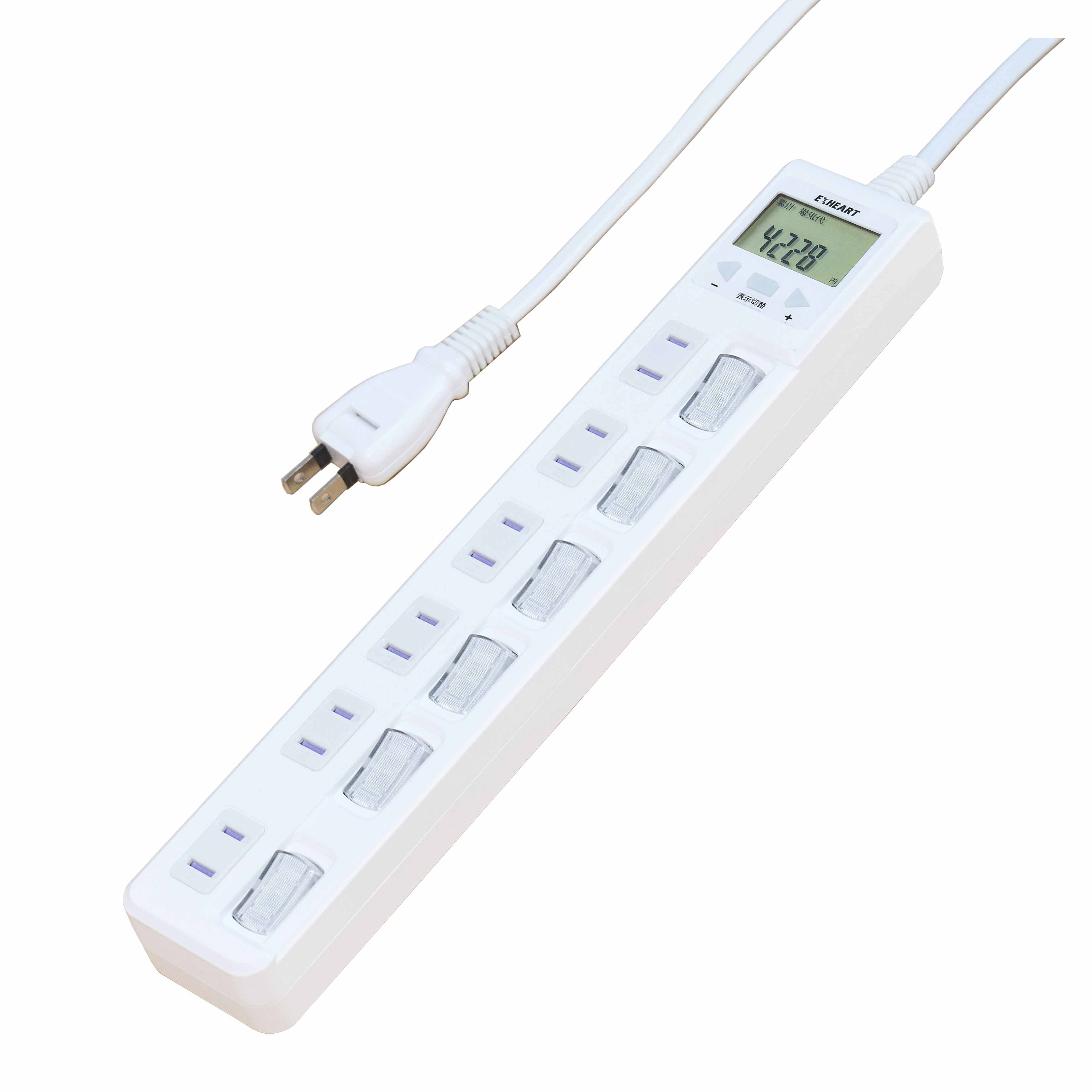 ハート電機サービス株式会社 賢く節電スイッチ付きタップ6個口2m ホワイト ETA-NWM620-W 【プラザセレクト】