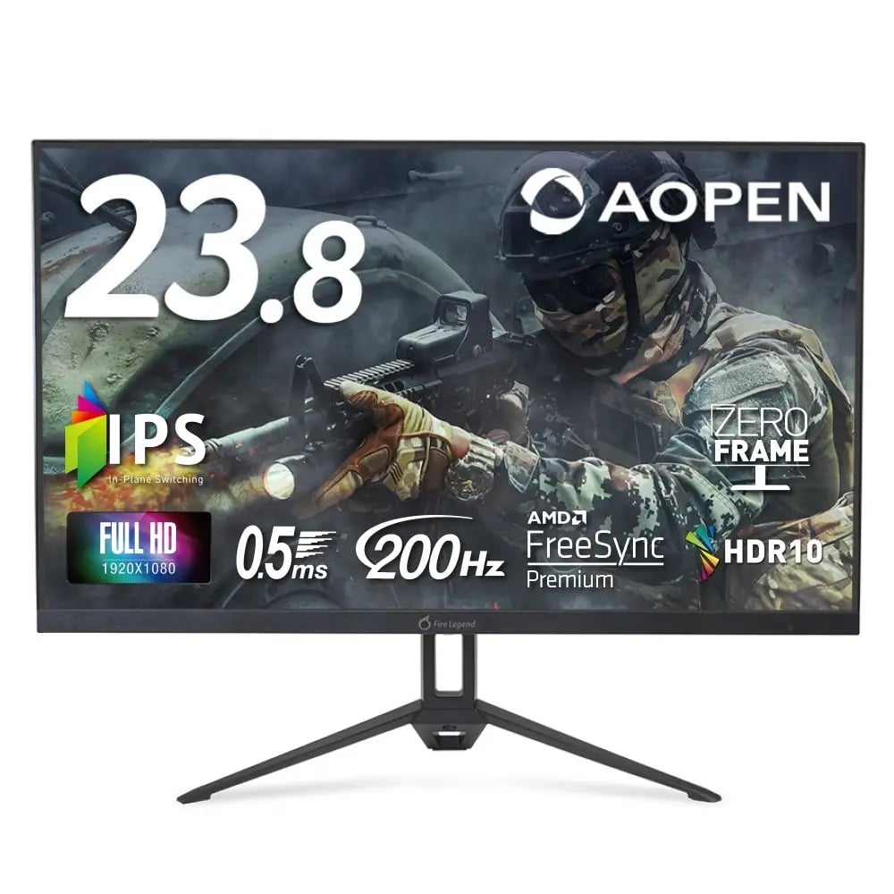 AOPEN ゲーミングモニター 23.8インチ IPS フルHD 非光沢 ブラック 24KG3YX1bmipx 【プラザセレクト】