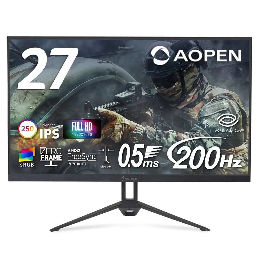 AOPEN ゲーミングモニター 27インチ Agile-Splendor IPS フルHD 非光沢 ブラック 27KG3X1bmipx 【プラザセレクト】