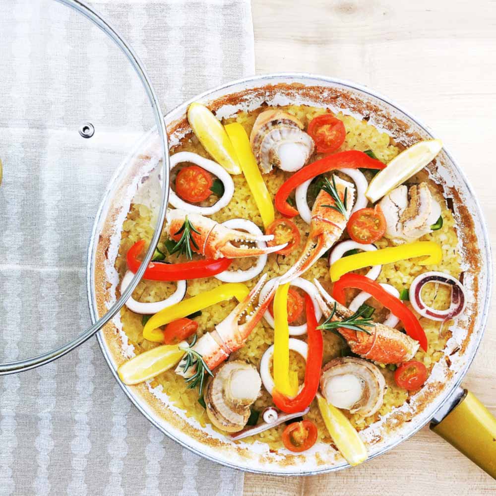 ［5倍マイル！本日2/27迄］【冷凍】ホリ フライパンで簡単 ずわいがにのパエリアセット 3～4人前 【時間指定不可】【代引不可】【同梱不可】【プラザセレクト】