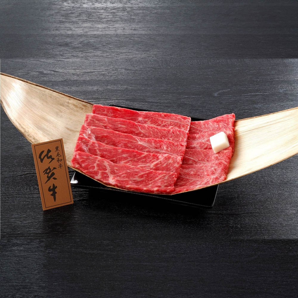 ［5倍マイル！本日2/27迄］【冷凍】大西食品 佐賀県産 佐賀牛モモすき焼き 300g 【時間指定不可】【代引不可】【同梱不可】【プラザセレクト】