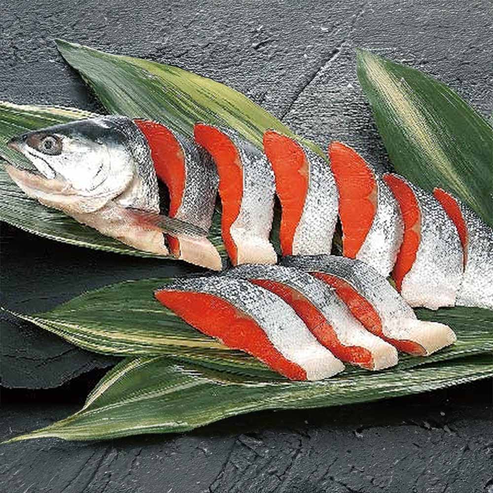 ［5倍マイル！本日2/27迄］北田水産 北田塩紅鮭半身切身 1kg×1 【時間指定不可】【代引不可】【同梱不可】【プラザセレクト】