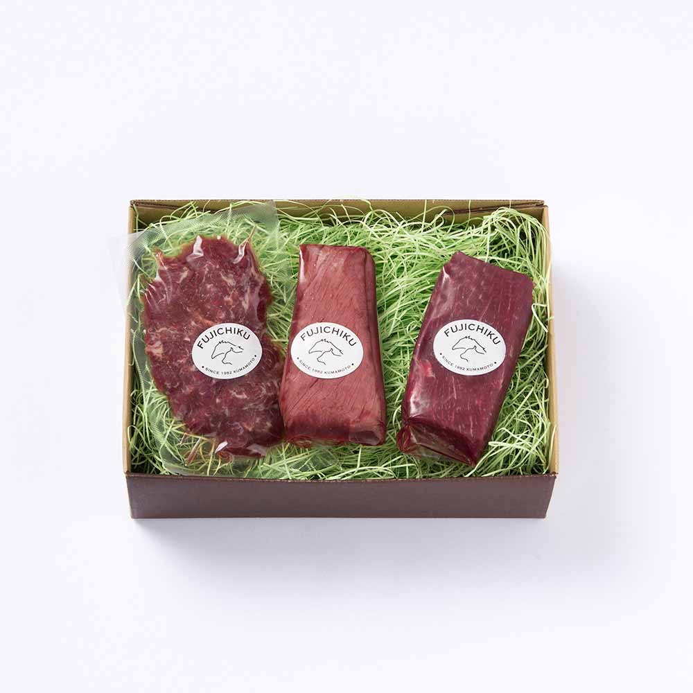 フジチク ふじ馬刺し 赤身3種の詰合せ 2561 【時間指定不可】【代引不可】【同梱不可】【プラザセレクト】