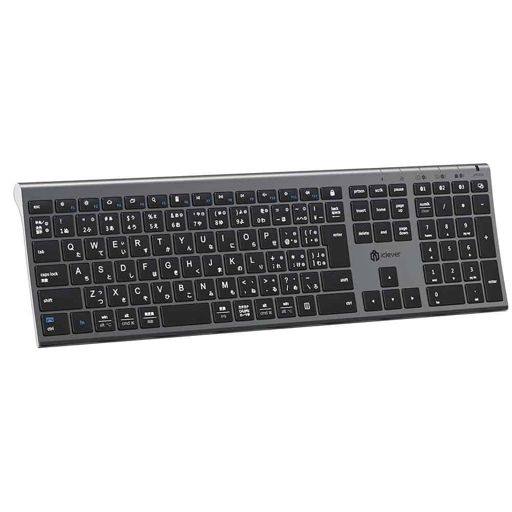iClever Bluetoothキーボード BK23 グレーブラック