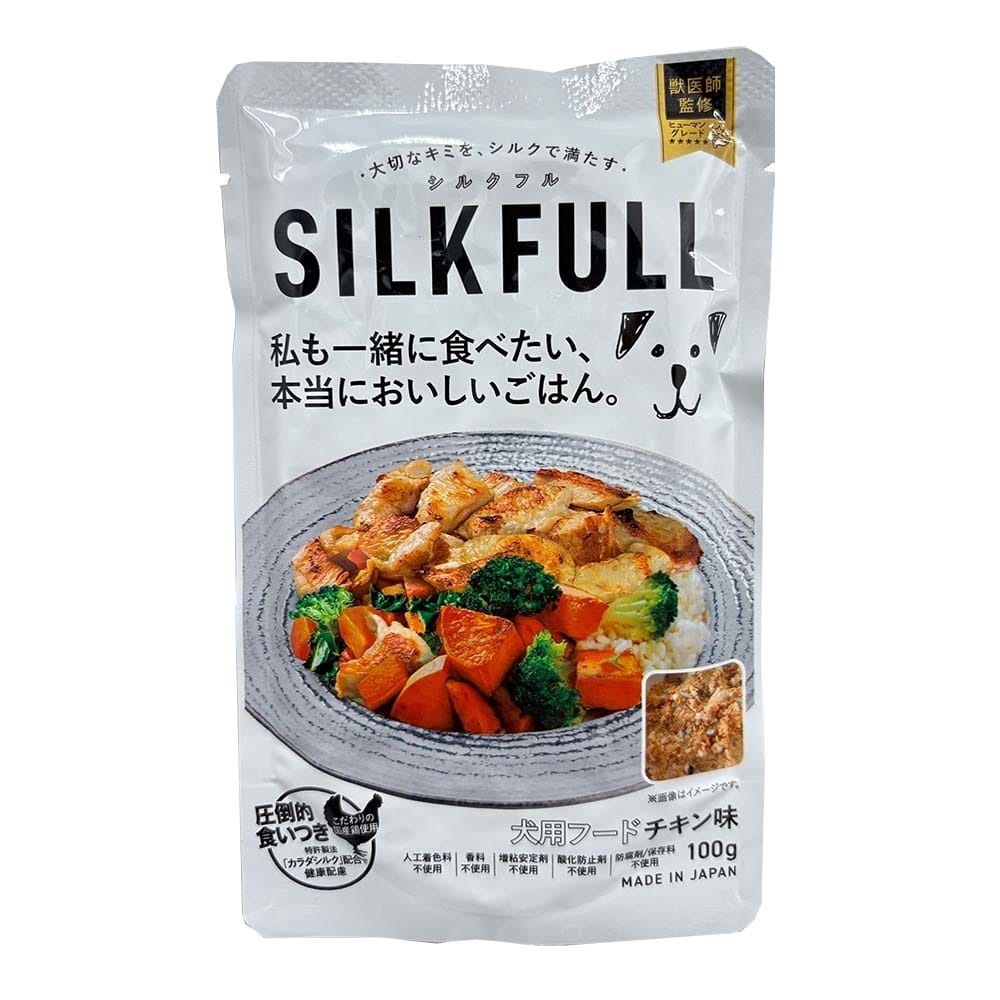 SILKFULL 【12個セット】SILKFULL（シルクフル） 犬用プレミアムウェットフード チキン味 100g