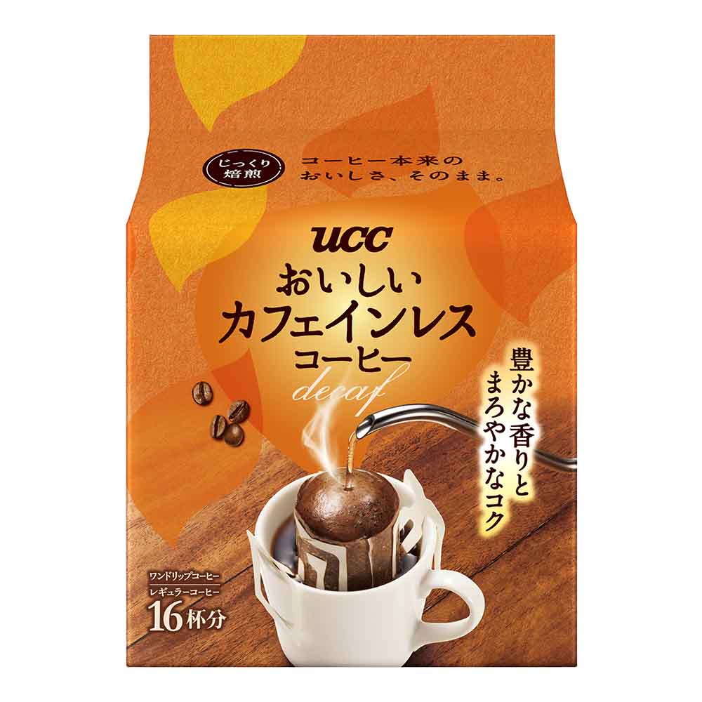 おいしいカフェインレス UCC おいしいカフェインレスコーヒー ワンドリップコーヒー 16P 352027