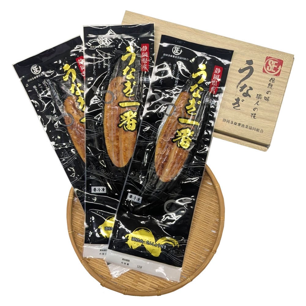 静岡うなぎ漁業協同組合　静岡県産うなぎ蒲焼３尾 【時間指定不可】【代引不可】【同梱不可】【プラザセレクト】