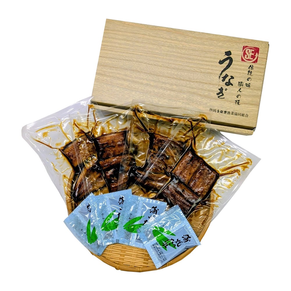 静岡うなぎ漁業協同組合　静岡県産うなぎ蒲焼　カット４枚 【時間指定不可】【代引不可】【同梱不可】【プラザセレクト】