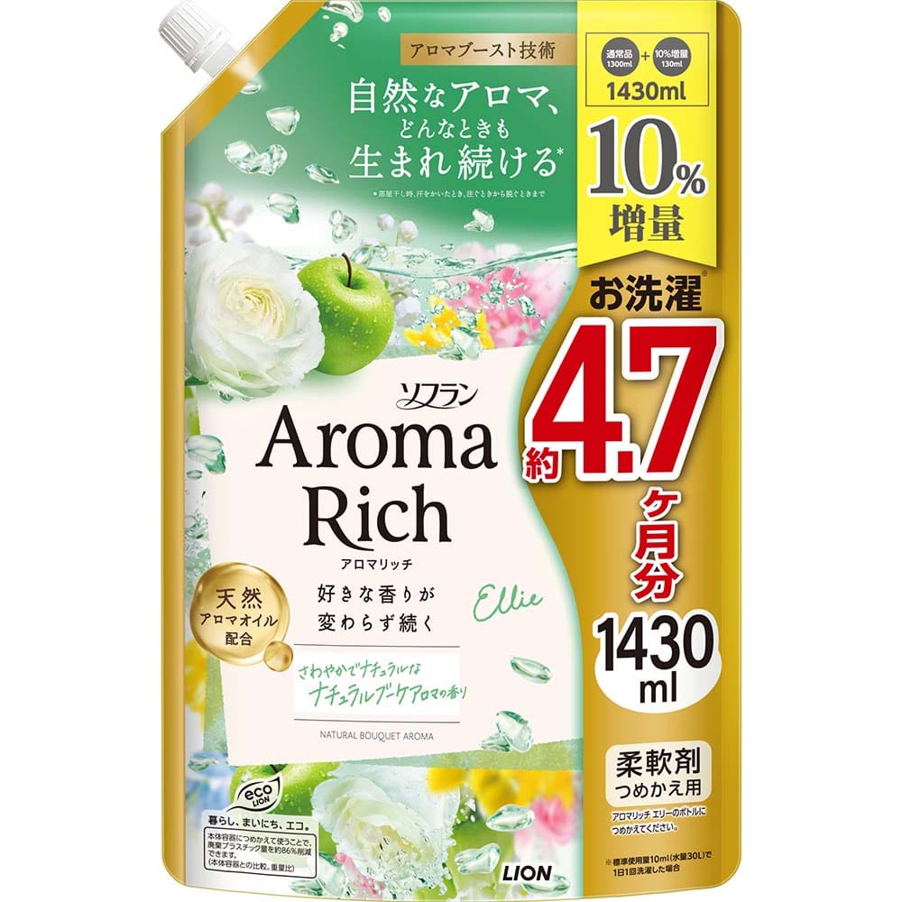 ソフランアロマリッチ 【6個セット】ソフランアロマリッチ　つめかえ用　1430ｍL　１０％増量品 02286 エリー