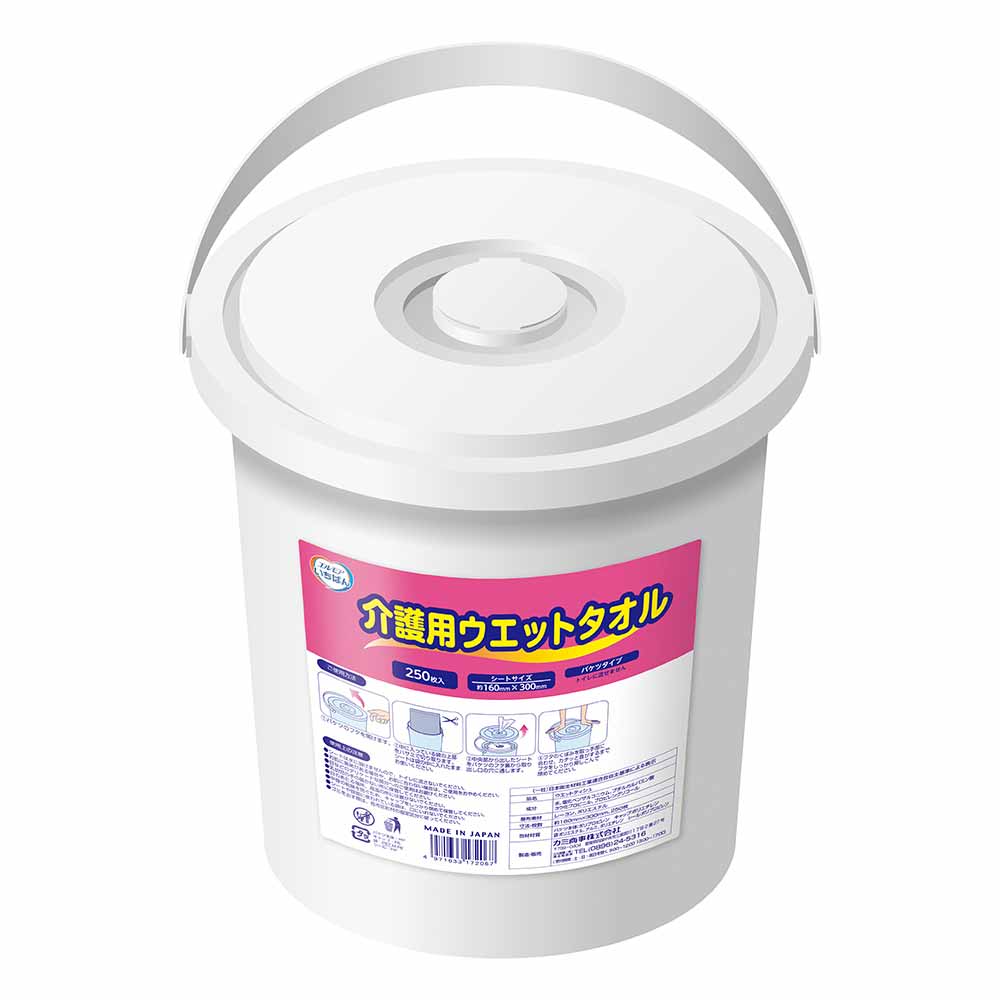 エルモアいちばん エルモア いちばん 介護用ウェットタオル バケツタイプ 250枚 142884