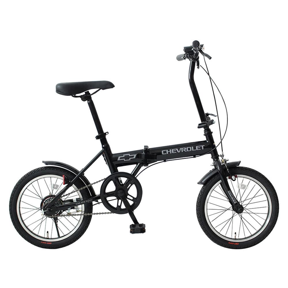 CHEVROLET 16インチ折畳み自転車ブラック MG-CV16BAA-BK 【時間指定不可】【代引不可】【同梱不可】