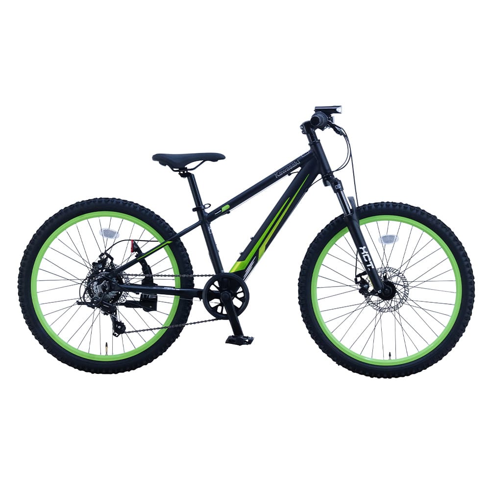 【完成車】Kawasaki 24インチ ジュニアマウンテンバイク フラットブラック KASP247 【時間指定不可】【代引不可】【同梱不可】