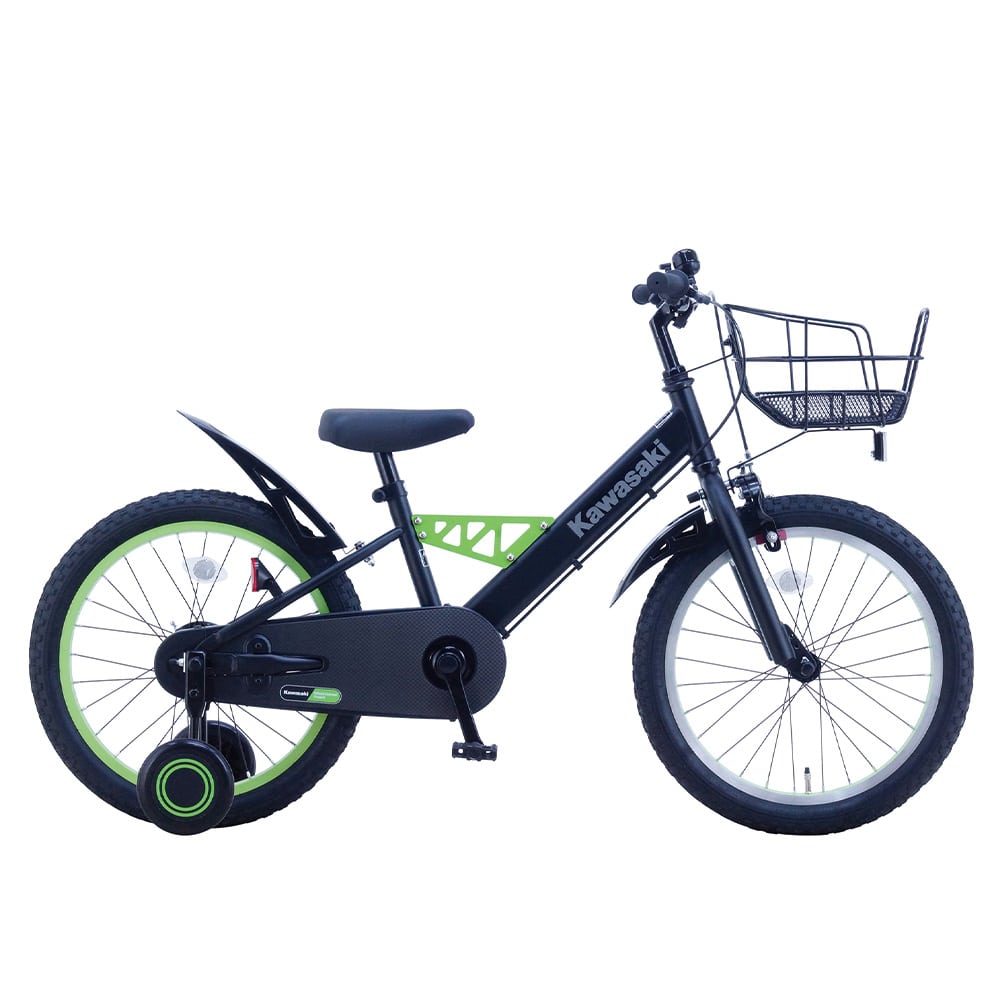 【完成車】Kawasaki 子供用自転車フラットブラック KASP18 【時間指定不可】【代引不可】【同梱不可】